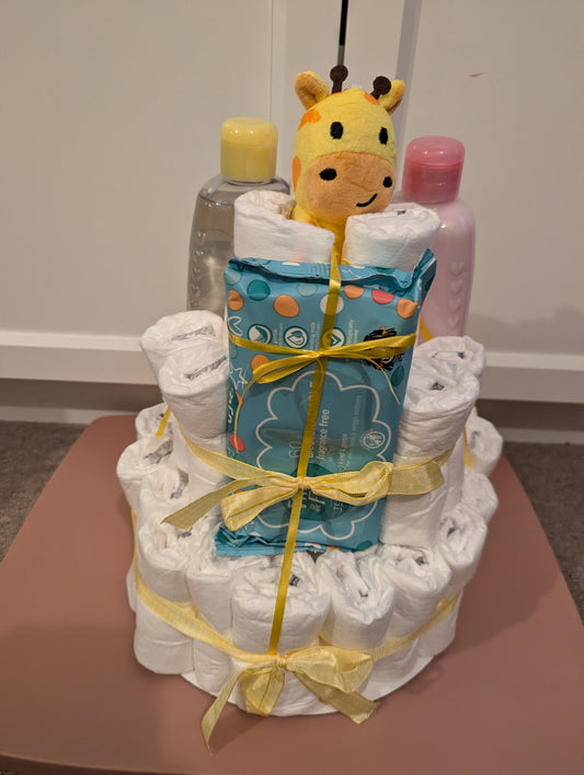 Personalised Nappy Cake (Small - 2-Tier)