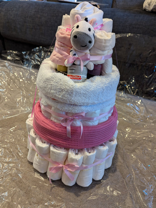 Personalised Nappy Cake (Large - 4-Tier)