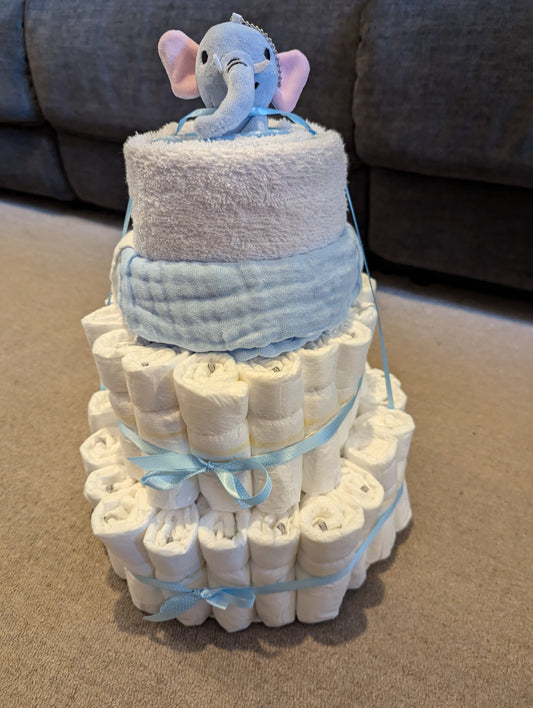 Personalised Nappy Cake (Medium - 3-Tier)