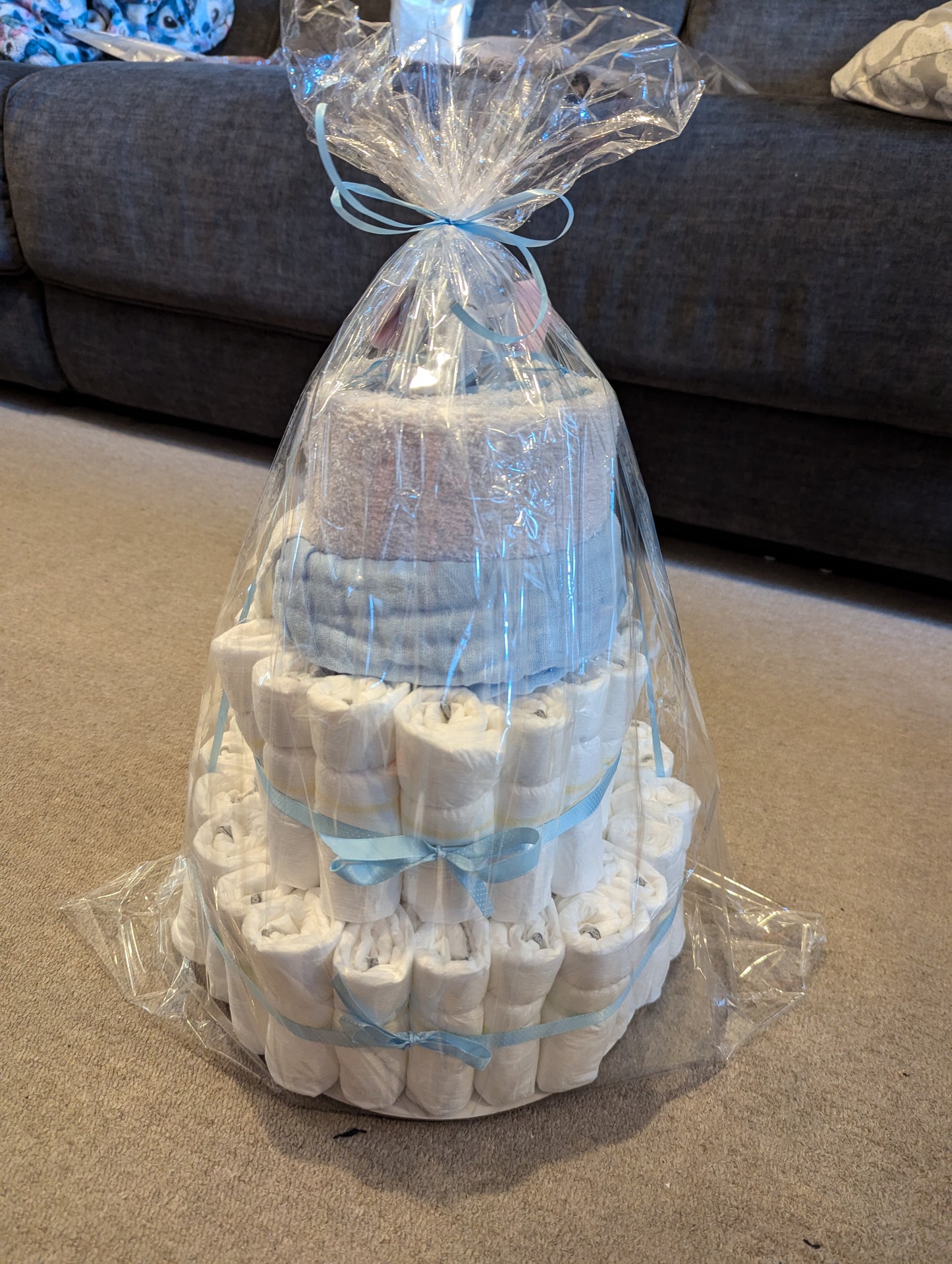 Personalised Nappy Cake (Medium - 3-Tier)